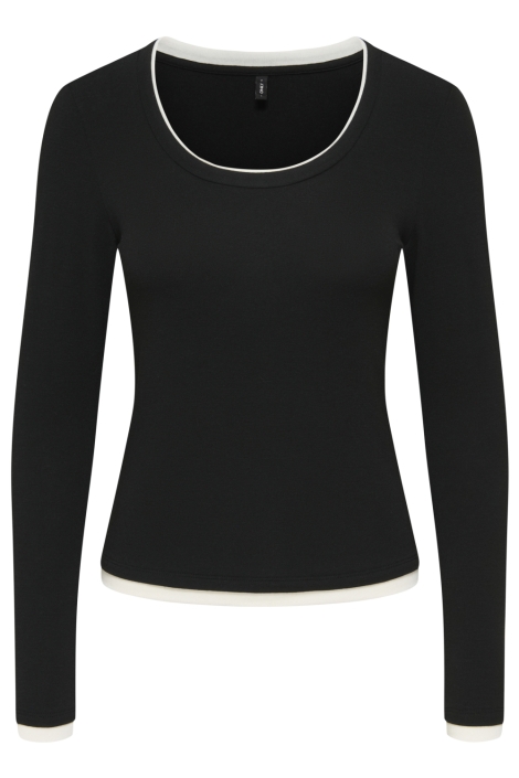Only zwarte dames t-shirt | Vooraanzicht
