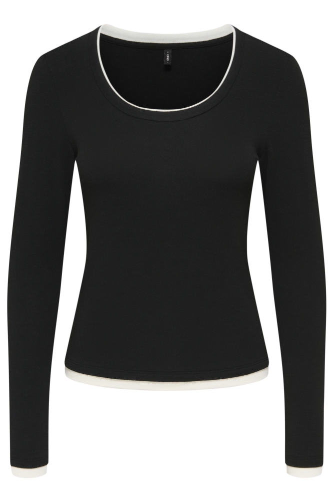 Only zwarte dames t-shirt | Vooraanzicht
