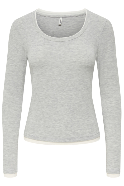 Only grijze dames t-shirt | Vooraanzicht