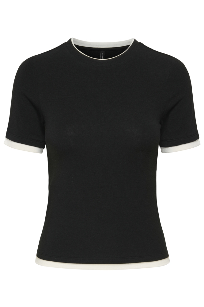 Only zwarte dames t-shirt | Vooraanzicht