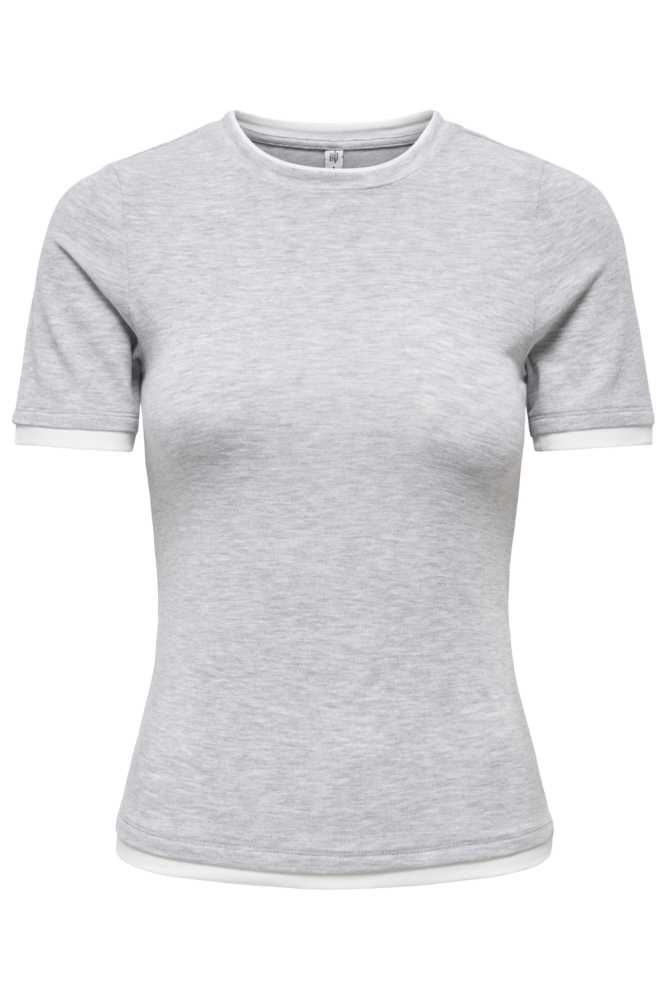 Only grijze dames t-shirt | Vooraanzicht
