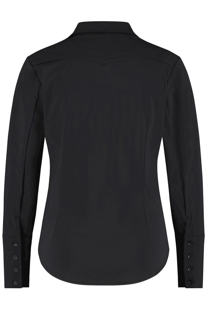 Lady Day zwarte dames blouse | Achteraanzicht