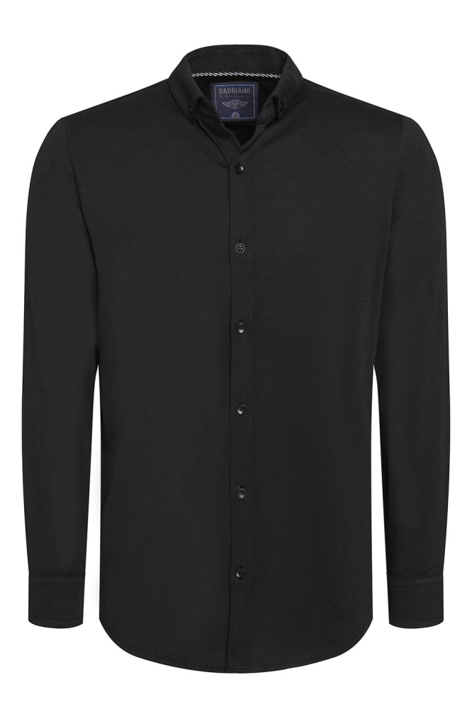 Gabbiano zwarte heren overhemd | Vooraanzicht