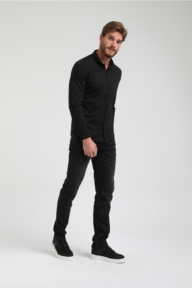 Gabbiano zwarte heren overhemd | Model