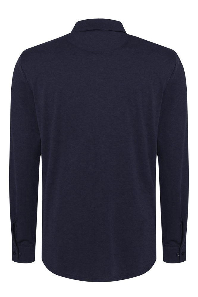 Gabbiano blauwe heren overhemd | Achteraanzicht