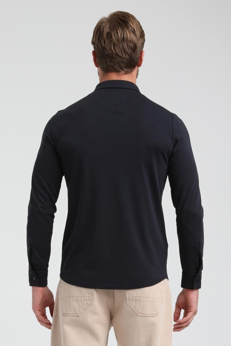 Gabbiano blauwe heren overhemd | Model achteraanzicht