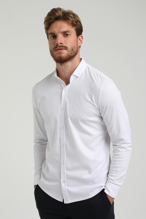 Gabbiano witte heren overhemd | Model vooraanzicht