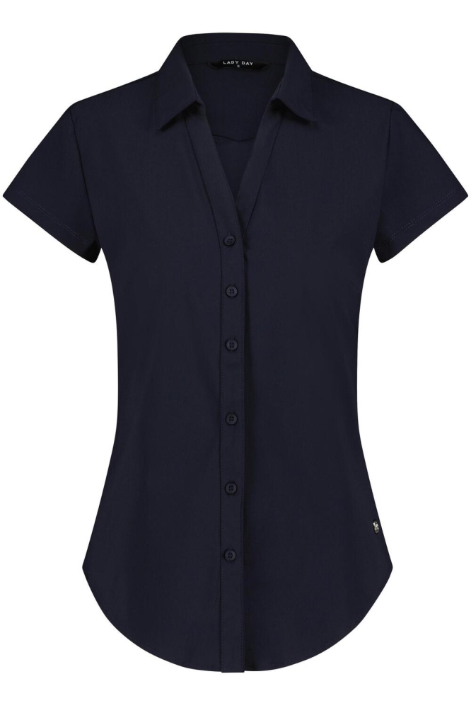 Lady Day blauwe dames blouse | Vooraanzicht