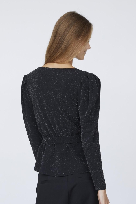 SisterS point zwarte dames t-shirt | Model achteraanzicht