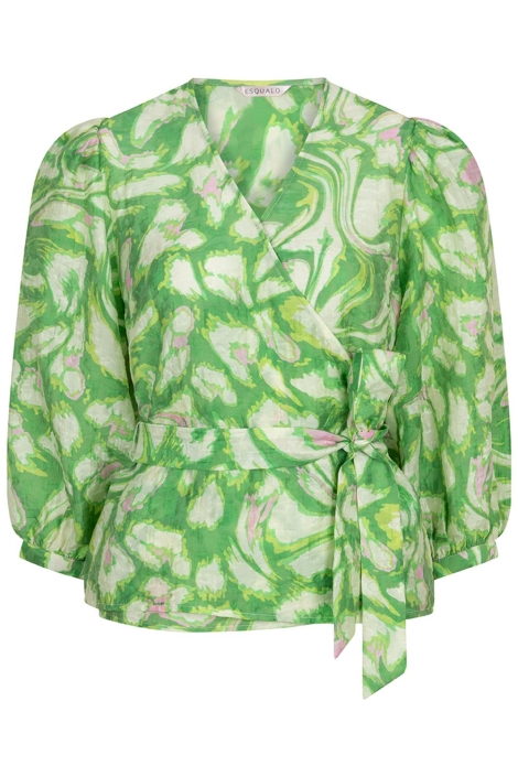 EsQualo groene dames blouse | Vooraanzicht