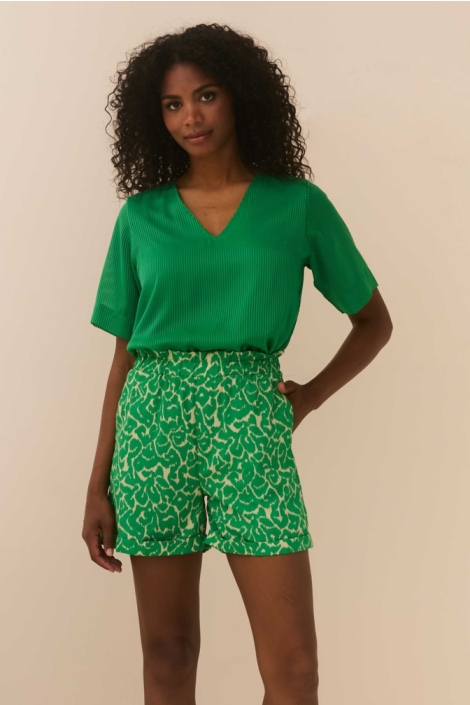 Lofty Manner groene dames t-shirt | Model vooraanzicht