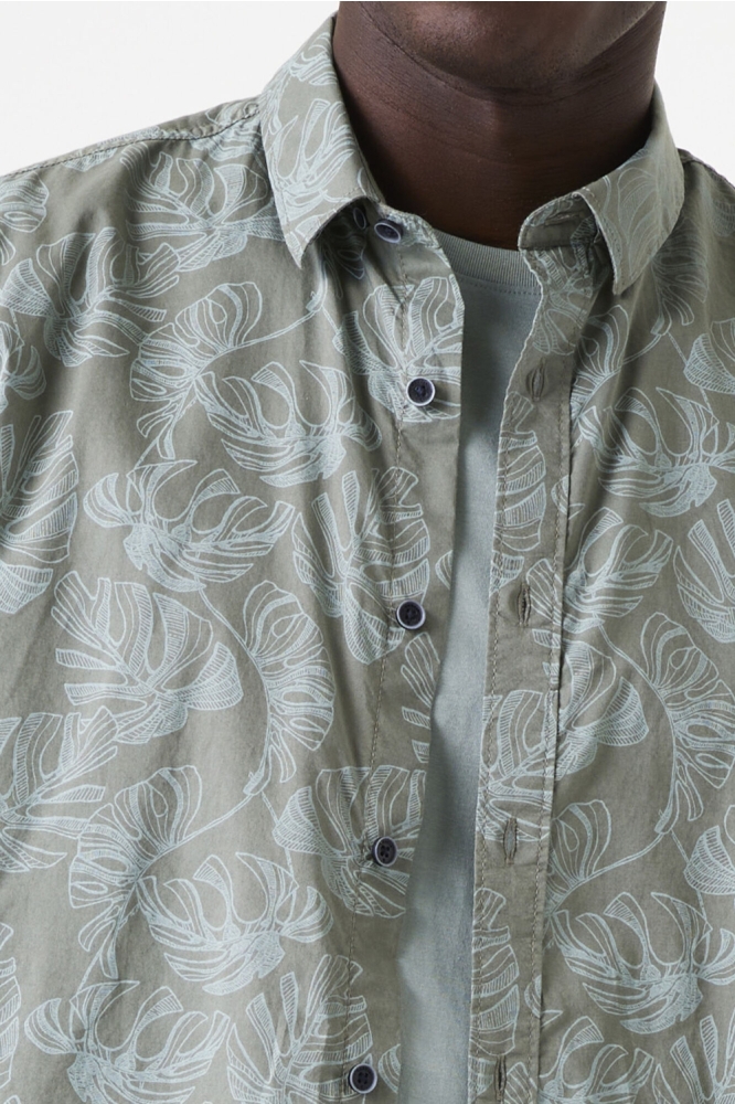 Garcia groene heren overhemd | Close up