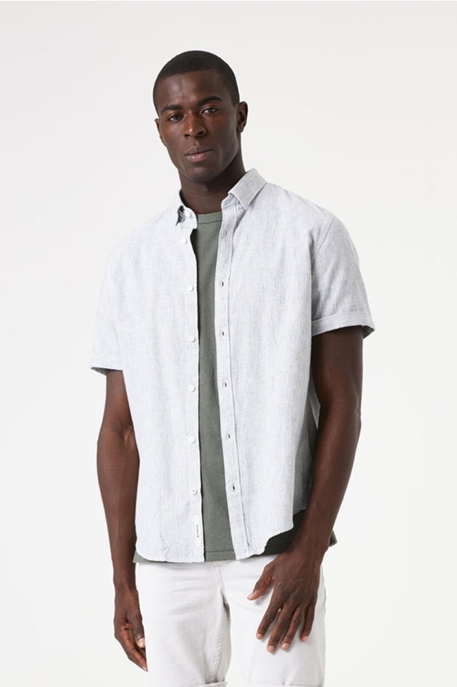 Garcia groene heren overhemd | Model vooraanzicht