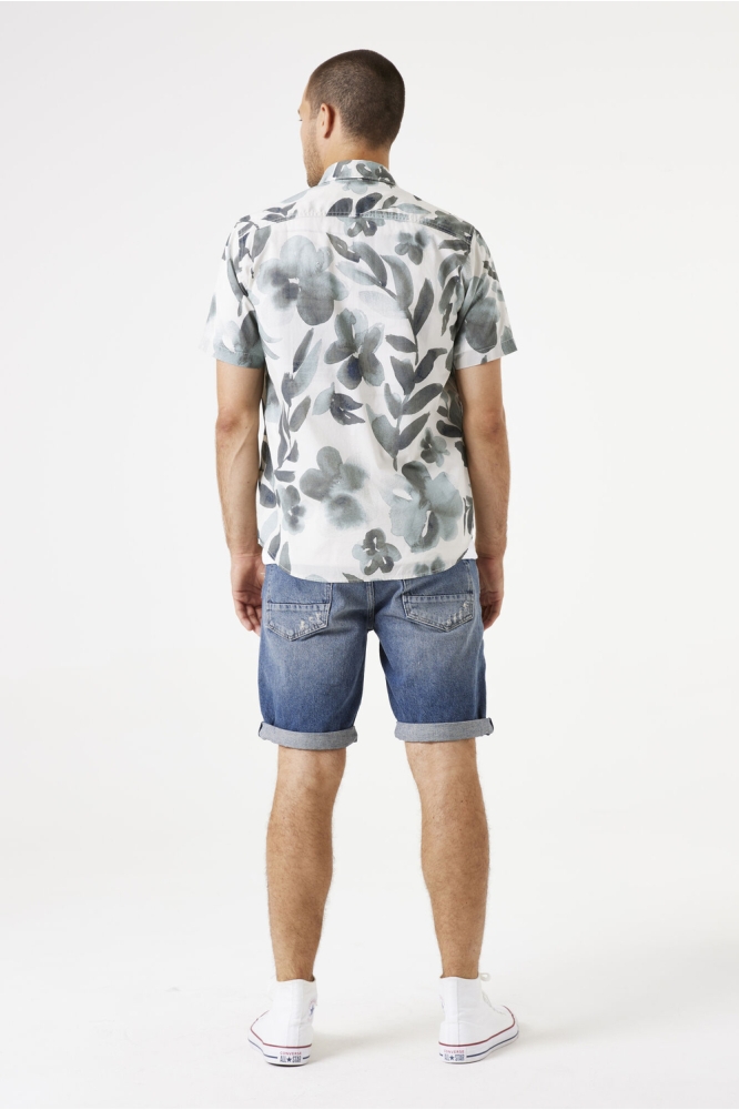 Garcia grijze heren overhemd | Model achteraanzicht