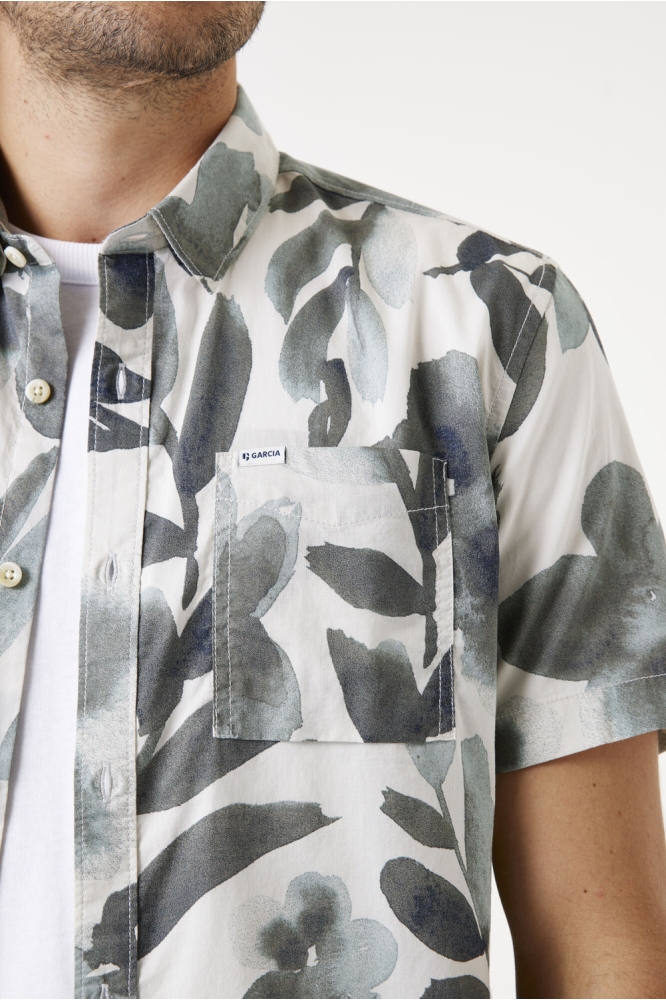 Garcia grijze heren overhemd | Close up