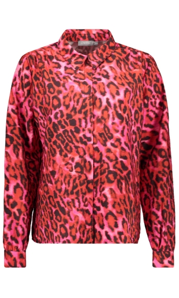BLOUSE MET GRAFISCH PANTERPRINT 43717 20 Red/Black