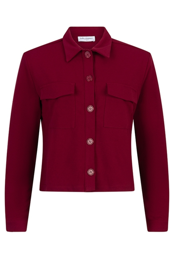 Lofty Manner bordeaux dames blouse | Vooraanzicht