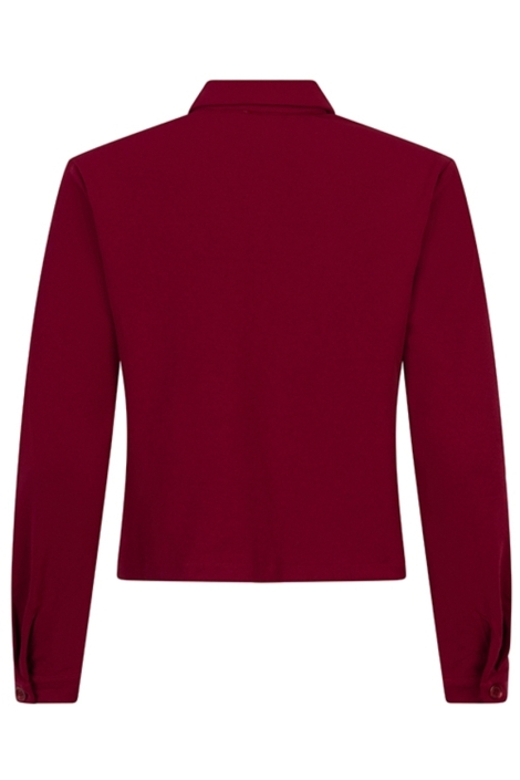 Lofty Manner bordeaux dames blouse | Achteraanzicht