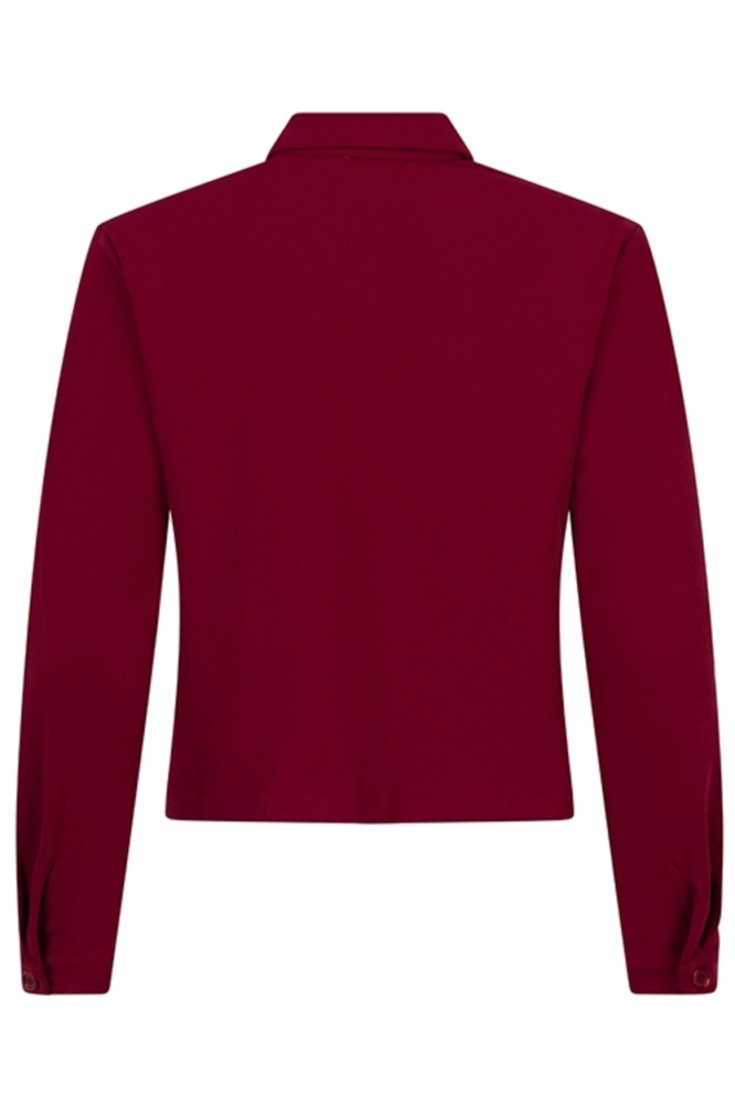 Lofty Manner bordeaux dames blouse | Achteraanzicht