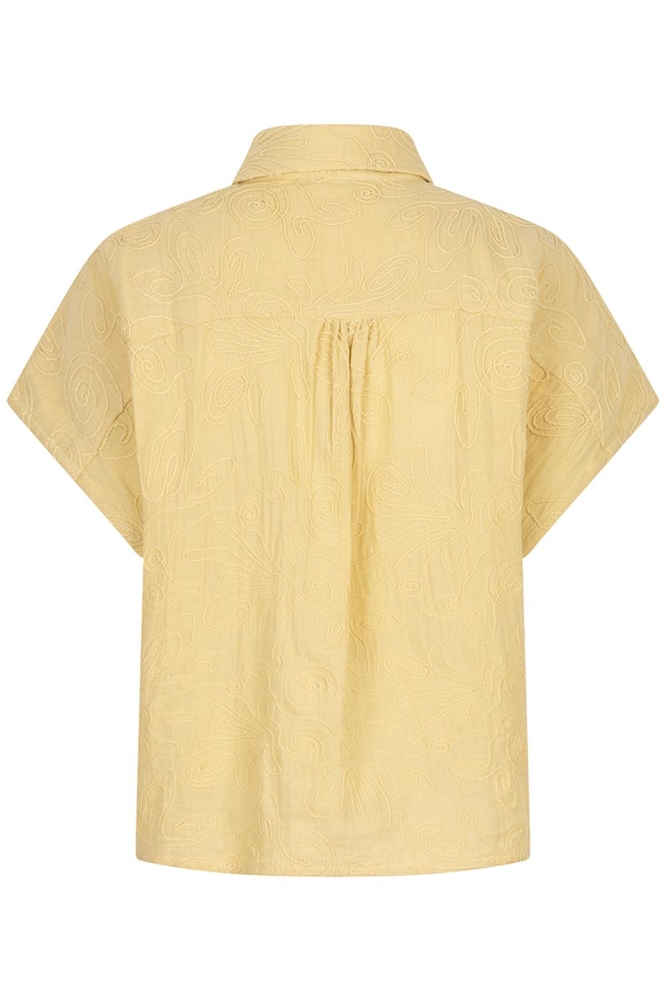 EsQualo gele dames blouse | Achteraanzicht