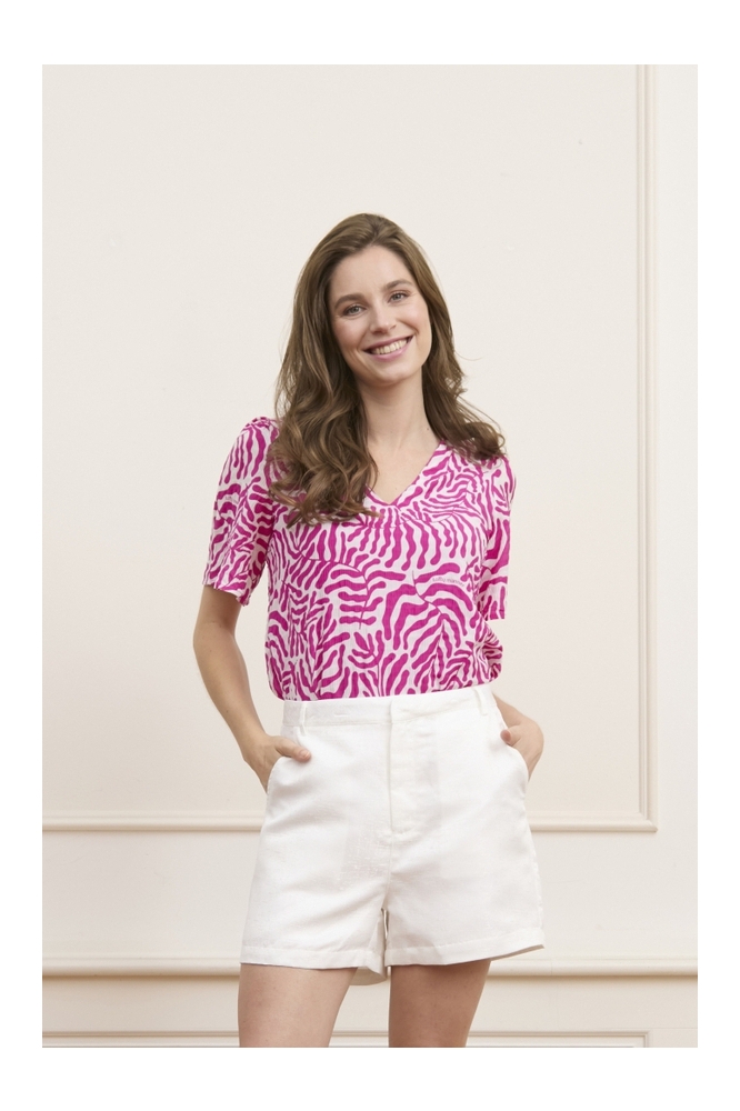Lofty Manner roze dames blouse | Model vooraanzicht