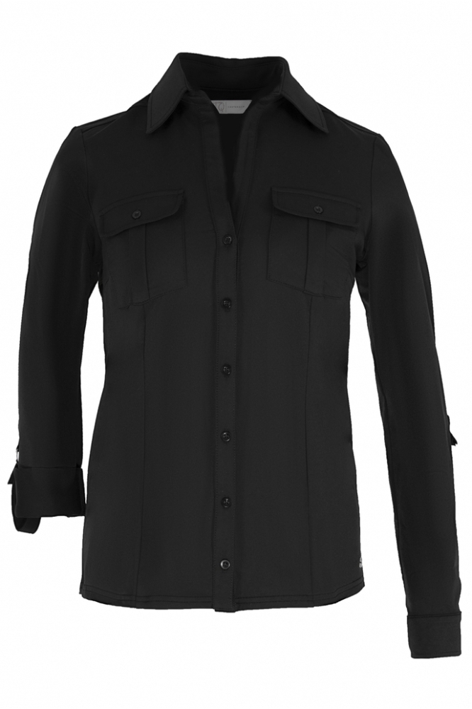 TQ Amsterdam zwarte dames blouse | Vooraanzicht