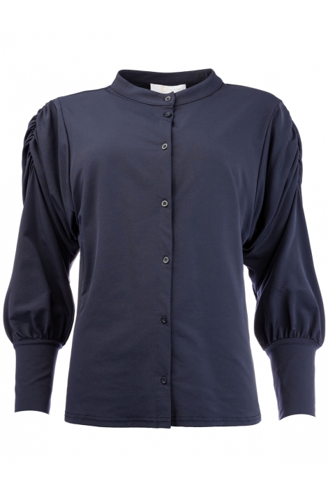 TQ Amsterdam blauwe dames blouse | Vooraanzicht