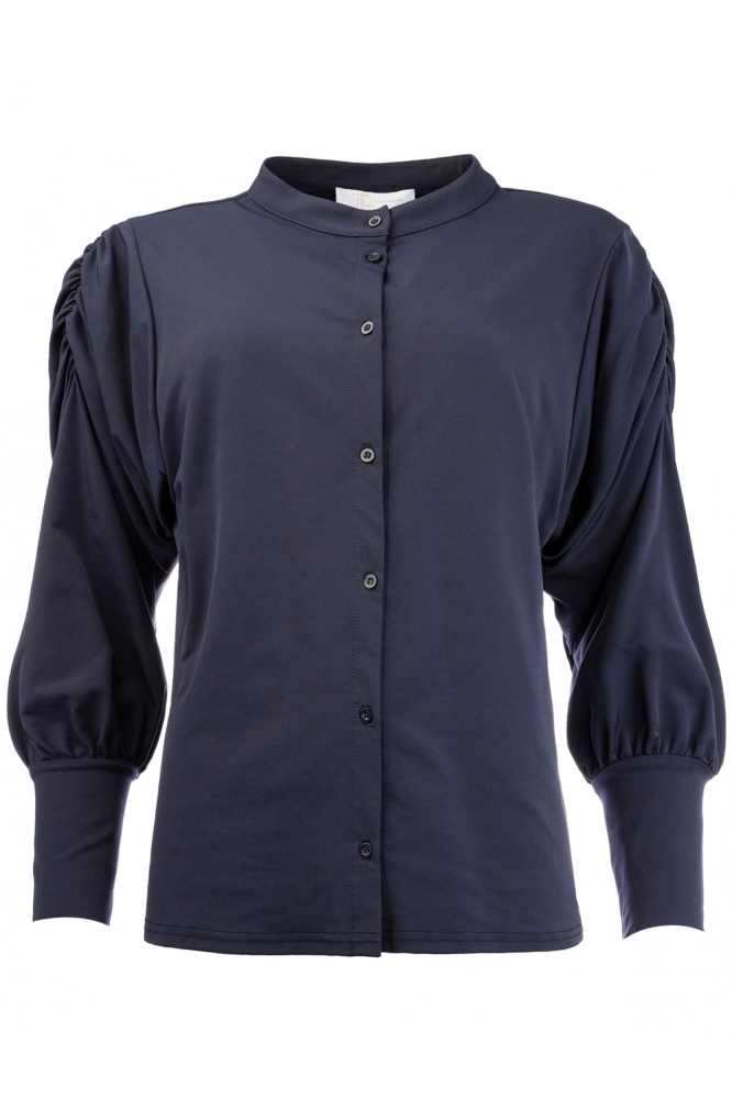TQ Amsterdam blauwe dames blouse | Vooraanzicht