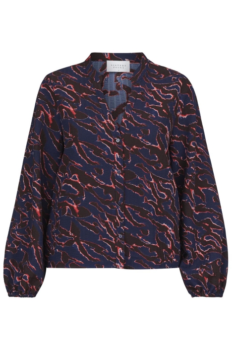 SisterS point blauwe dames blouse | Vooraanzicht