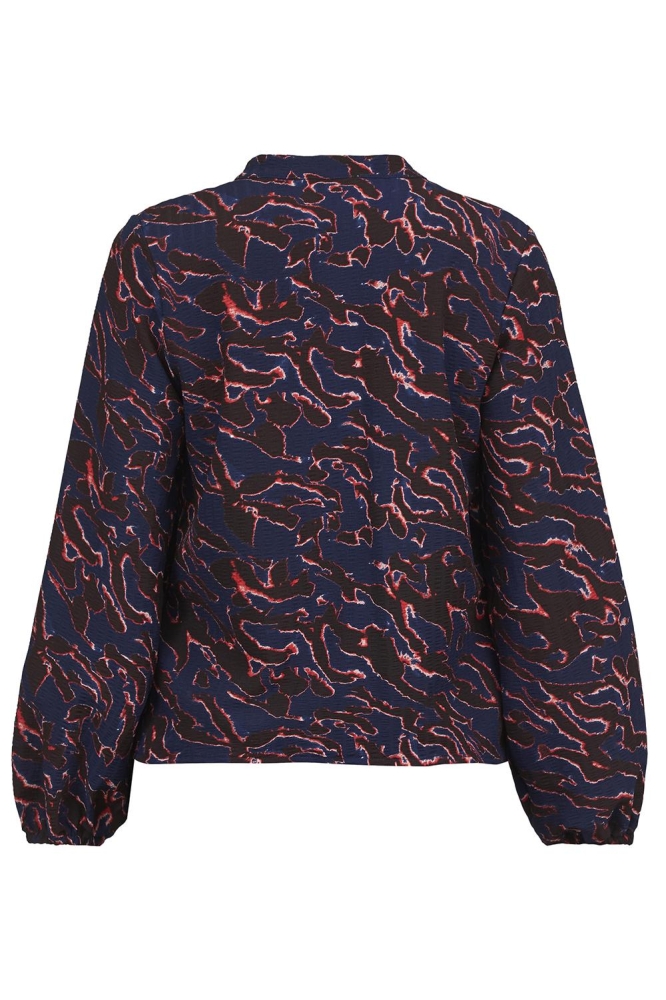 SisterS point blauwe dames blouse | Achteraanzicht