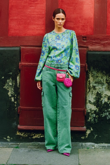 Harper & Yve groene dames t-shirt | Sfeerbeeld, In situatie