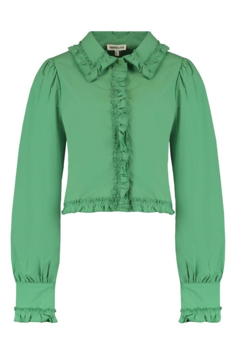 Harper & Yve groene dames blouse | Vooraanzicht
