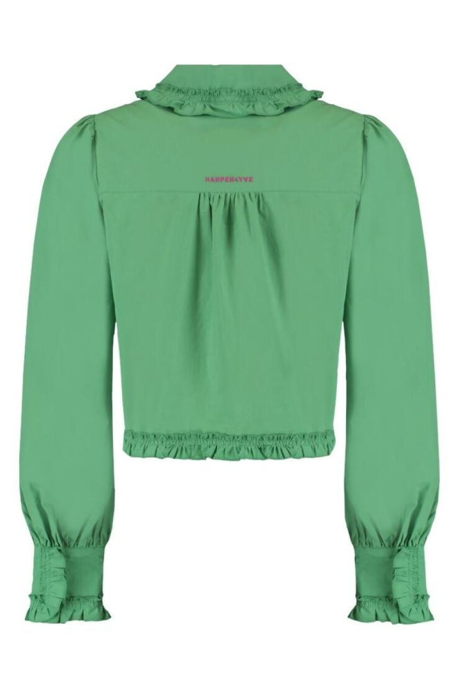 Harper & Yve groene dames blouse | Achteraanzicht