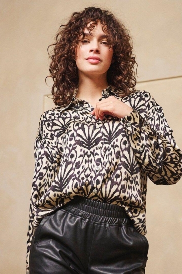 EsQualo Blouse BLOUSE OVERSIZED CITY SIGN F25 10512 PRINT