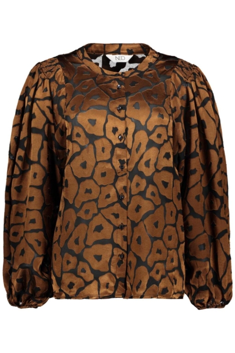 NED camel dames blouse | Vooraanzicht