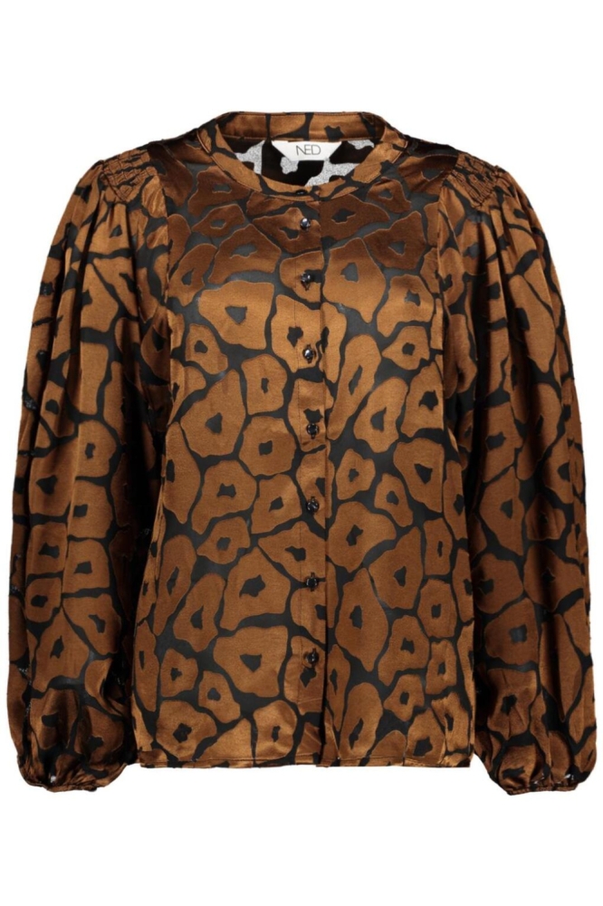 NED camel dames blouse | Vooraanzicht