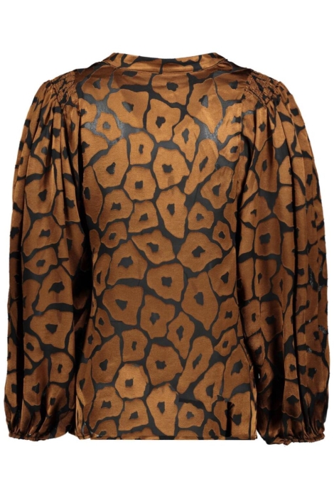 NED camel dames blouse | Achteraanzicht