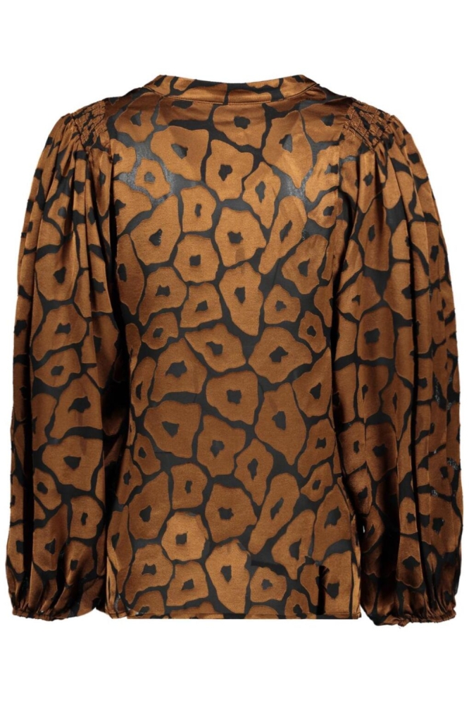 NED camel dames blouse | Achteraanzicht