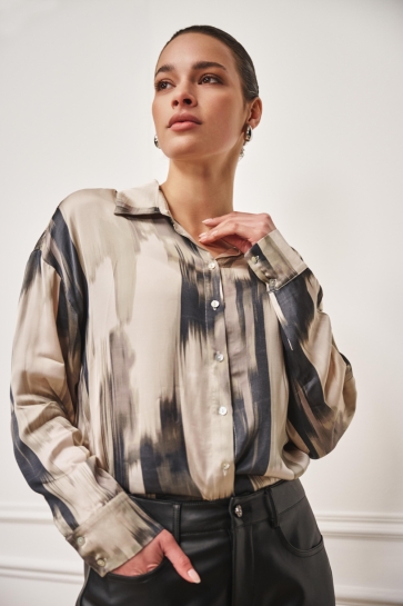 EsQualo BLOUSE BOW FADE W25 10712 999 print