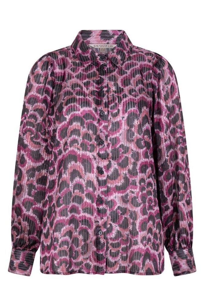 EsQualo roze dames blouse | Vooraanzicht