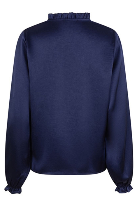 Lofty Manner blauwe dames blouse | Achteraanzicht