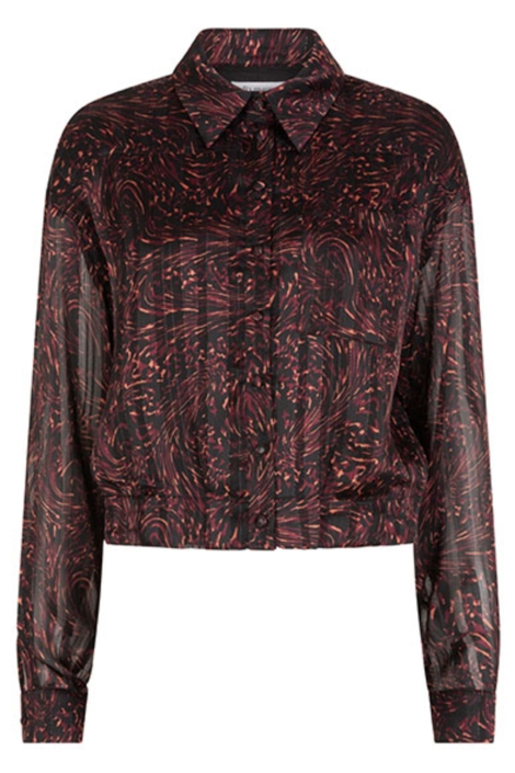 Lofty Manner zwarte dames blouse | Vooraanzicht