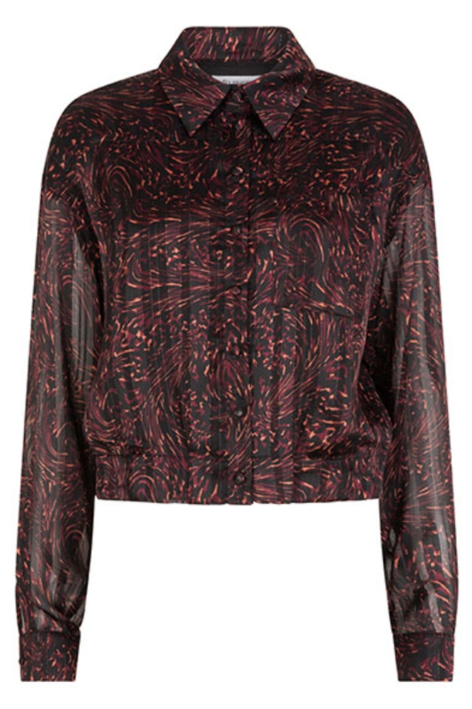 Lofty Manner zwarte dames blouse | Vooraanzicht