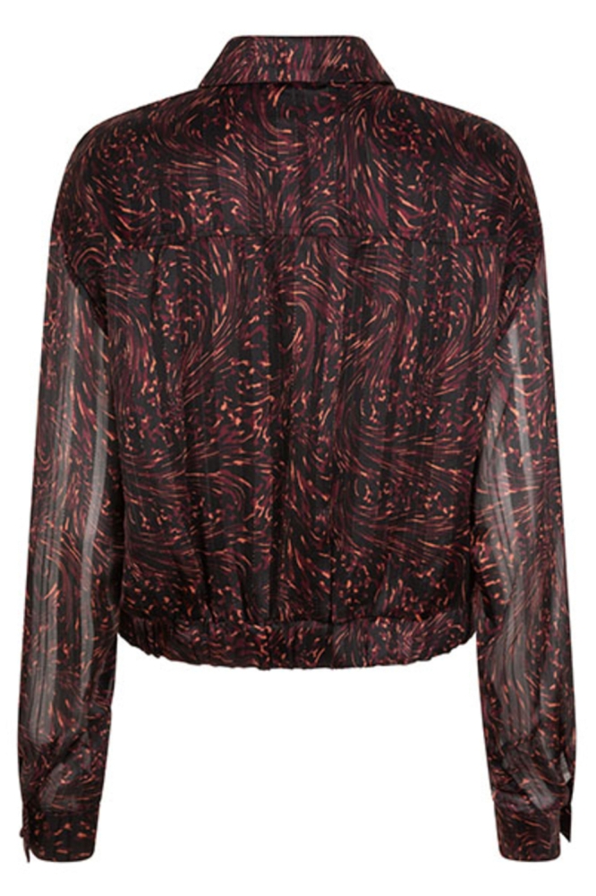 Lofty Manner zwarte dames blouse | Achteraanzicht