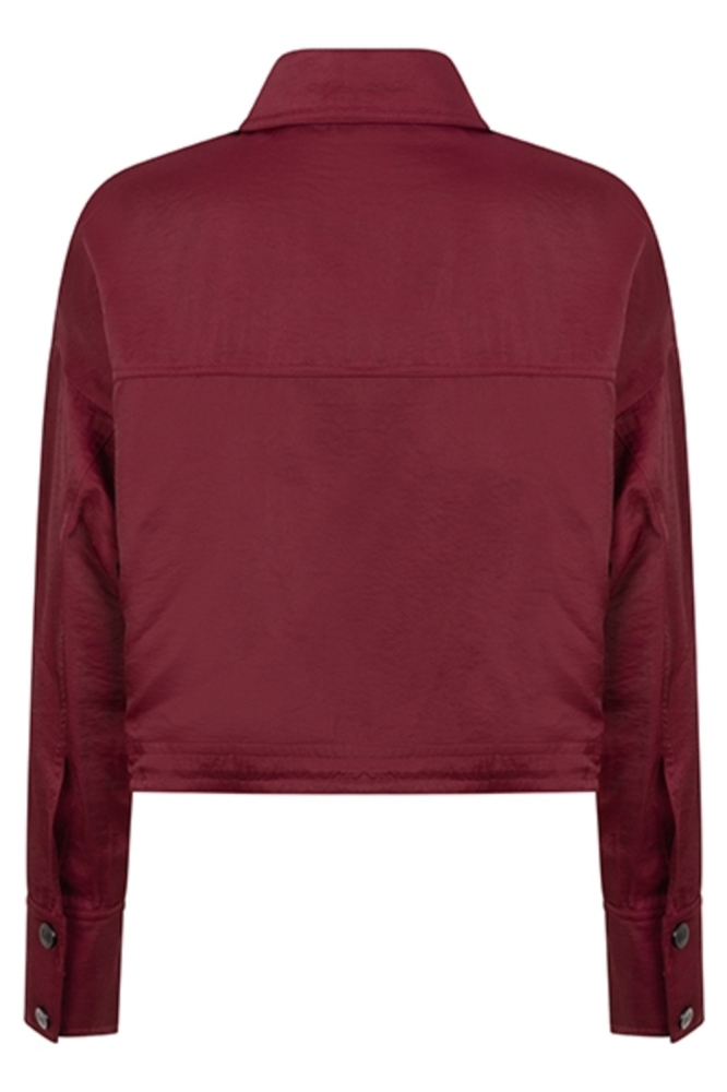 Lofty Manner bordeaux dames blouse | Achteraanzicht