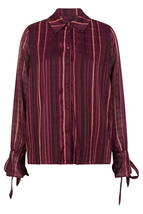 Lofty Manner bordeaux dames blouse | Vooraanzicht