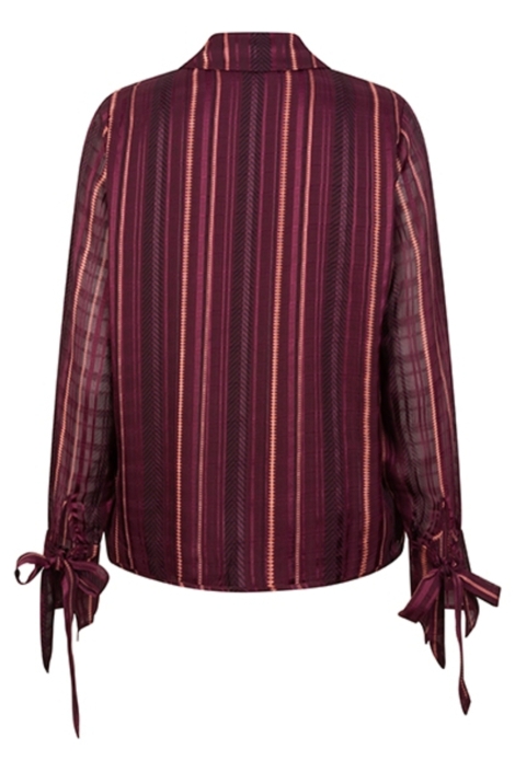 Lofty Manner bordeaux dames blouse | Achteraanzicht