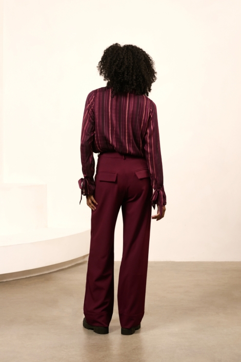 Lofty Manner bordeaux dames blouse | Model