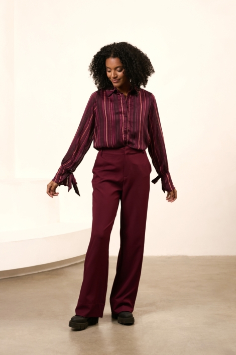 Lofty Manner bordeaux dames blouse | Model