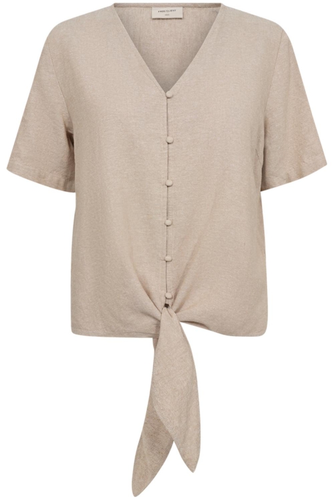 Freequent beige dames blouse | Vooraanzicht